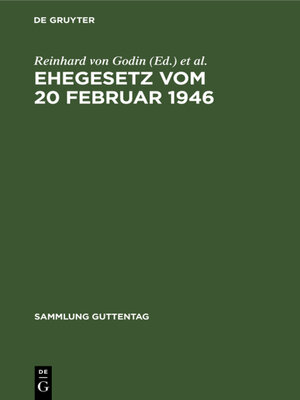 cover image of Ehegesetz vom 20 Februar 1946